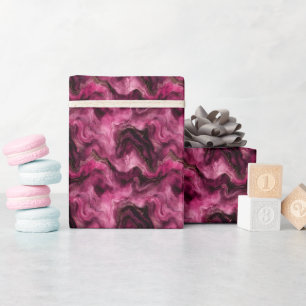 Dark Pink & Gold Marble Wrapping Paper