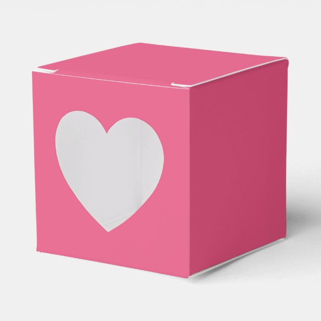 Dark Pink Heart Favor Box (Front Side)