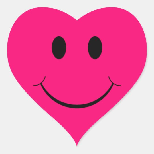 Dark Pink Heart Smiley Face Stickers | Zazzle.com