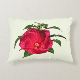 Dark Pink Hibiscus Accent Pillow