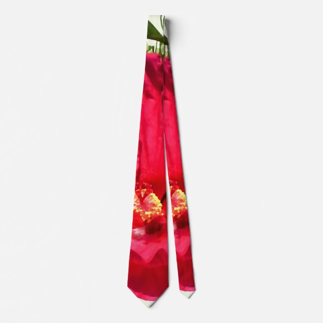 Dark Pink Hibiscus Neck Tie (Front)