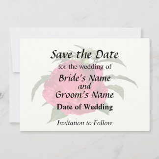 Dark Pink Hibiscus Save The Date