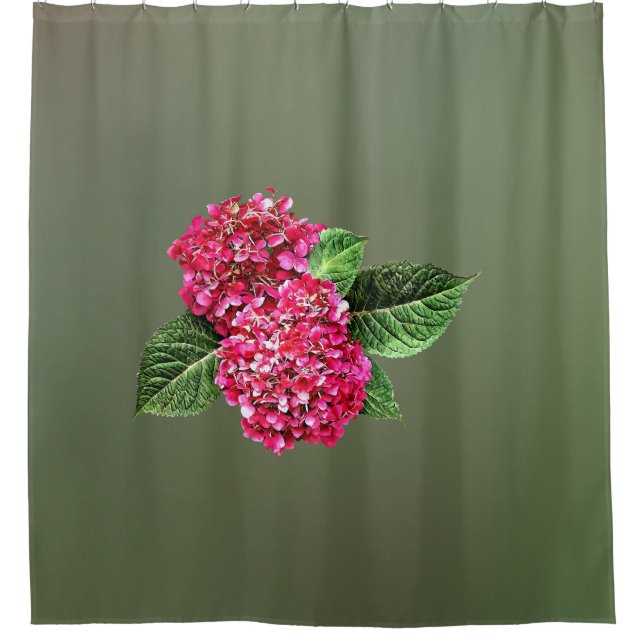 Dark Pink Hydrangea Shower Curtain (Front)