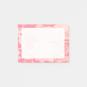 Dark Pink, Light Pink and Peach Camo Camouflage Post-it Notes