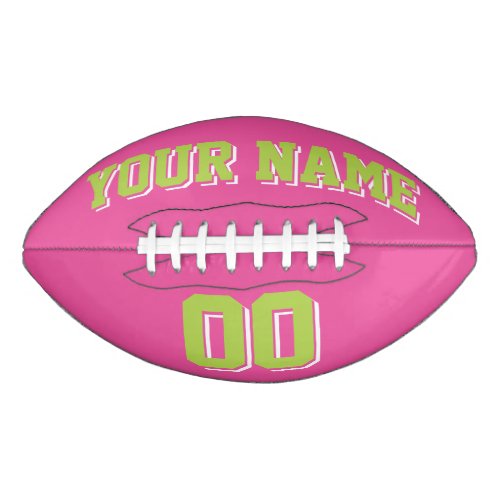 DARK PINK LIME GREEN AND WHITE Custom Football