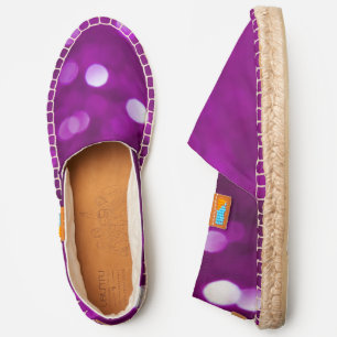 Dark Pink Magenta Fuchsia Sparkly Bokeh Abstract Espadrilles