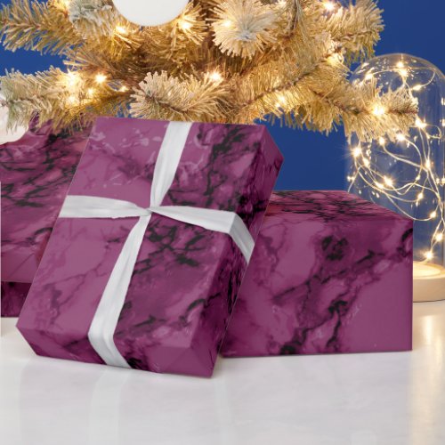 Dark Pink Marble Texture 2 Wrapping Paper