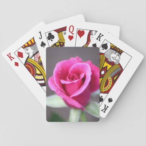 Dark Pink Mini Rose Playing Cards