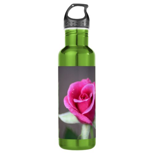 dark pink mini rose stainless steel water bottle
