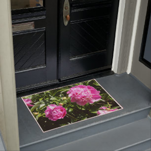 Dark pink peonies  doormat