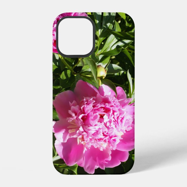 Dark pink peonies  iphone case (Back)