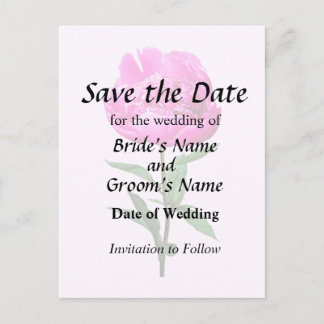 Dark Pink Peony Announcement Postcard