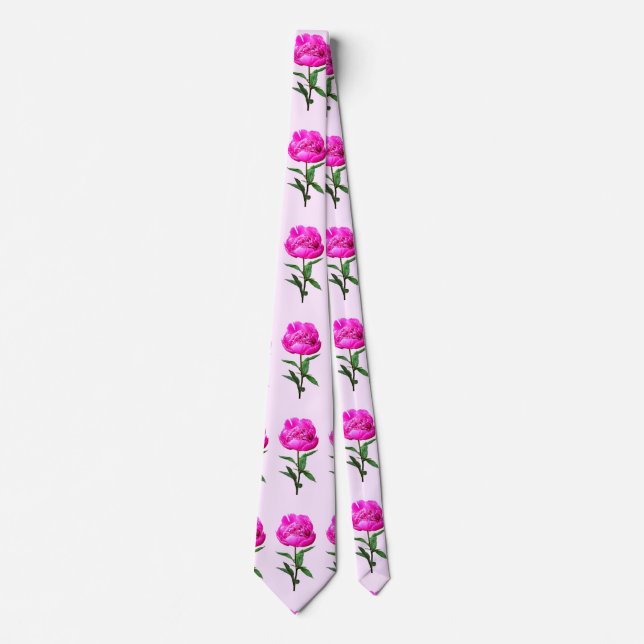 Dark Pink Peony Neck Tie (Front)