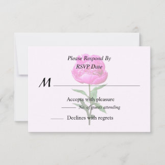 Dark Pink Peony RSVP Card