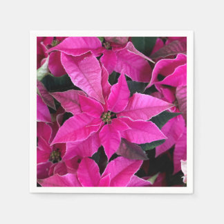 Dark Pink Poinsettia  Napkins