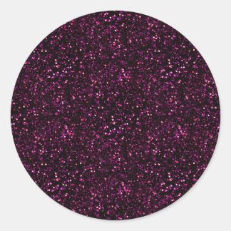 Dark Pink Posh Glitter Classic Round Sticker