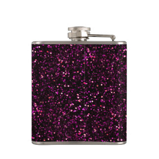 Dark Pink Posh Glitter Flask