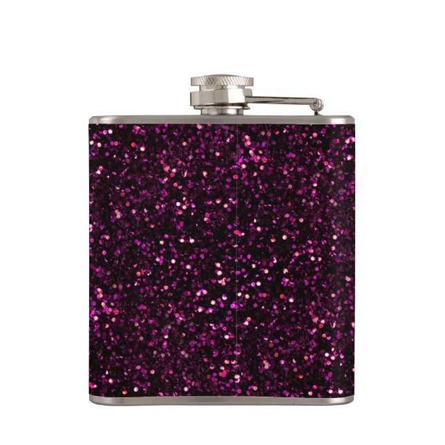 Dark Pink Posh Glitter Flask (Back)