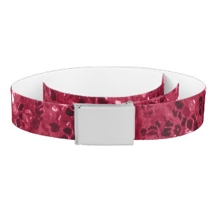 Dark pink red magenta faux sparkles glitters belt