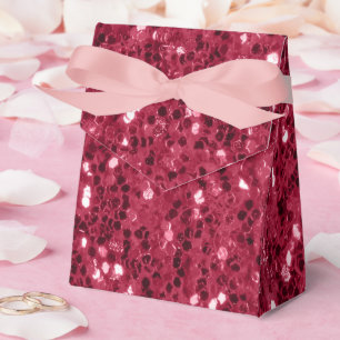 Dark pink red magenta faux sparkles glitters favor boxes