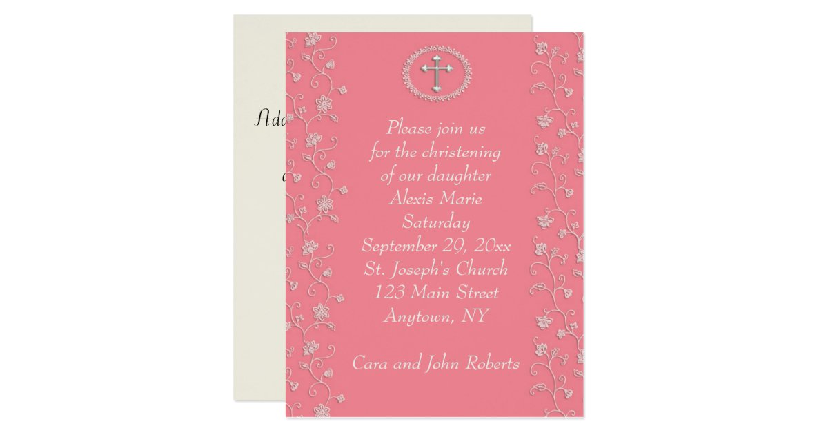 Dark Pink Religious Invitation | Zazzle