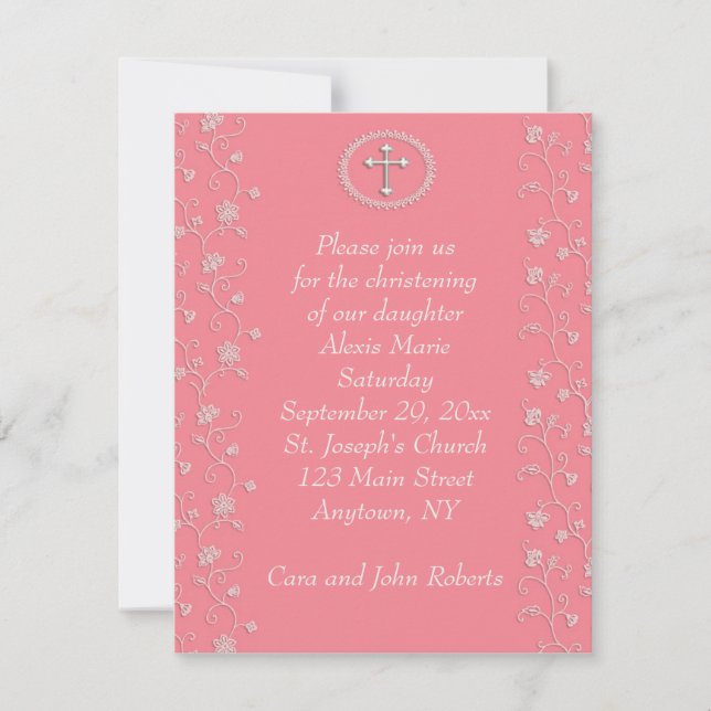Dark Pink Religious Invitation (Front)