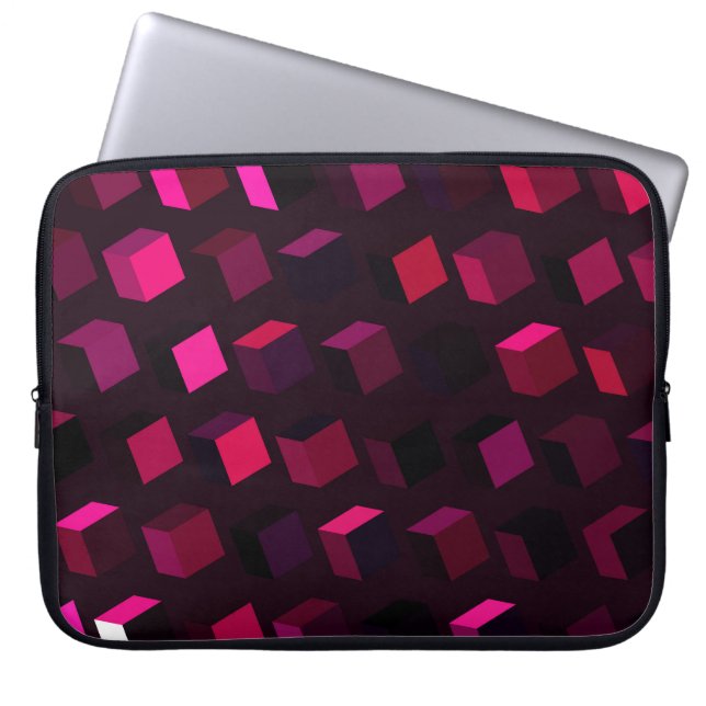 Dark Pink Rhombus: Gradient Abstract decor Laptop Sleeve (Front)