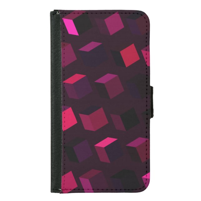Dark Pink Rhombus: Gradient Abstract decor Samsung Galaxy Wallet Case (Front)