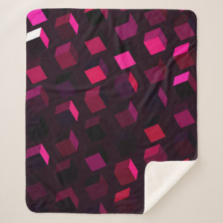 Dark Pink Rhombus: Gradient Abstract decor Sherpa Blanket