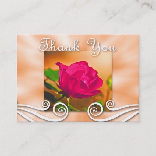 Customizable Dark Pink Rose Thank you Business Card
