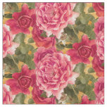 Dark Pink Roses Floral Pattern Fabric