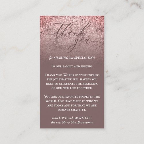 Dark Pink Script Custom Photo Thank You Enclosure Card