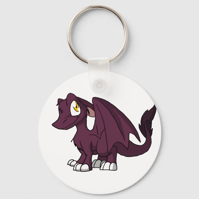Dark Pink SD Furry Dragon Keychain (Front)