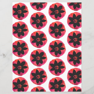Dark Pink Tropical Flower Pattern Scrapbook Paper