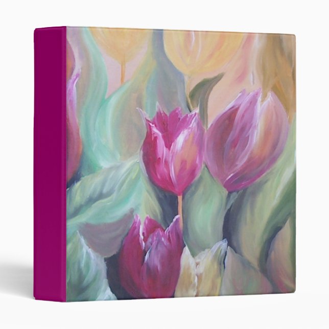 dark pink tulips Binder (Front/Spine)