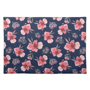 Dark Pink Watercolor Pattern Cloth Placemat