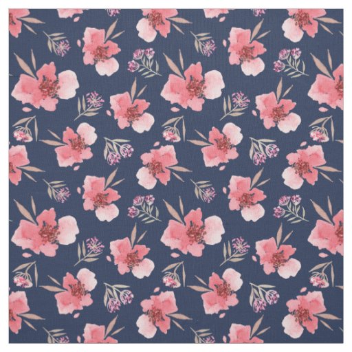 Dark Pink Watercolor Pattern Fabric