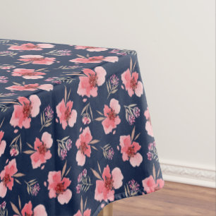 Dark Pink Watercolor Pattern Tablecloth