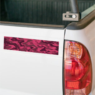 Dark Pink Wavy Liquid Pattern Bumper Sticker