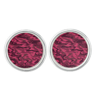 Dark Pink Wavy Liquid Pattern Cufflinks