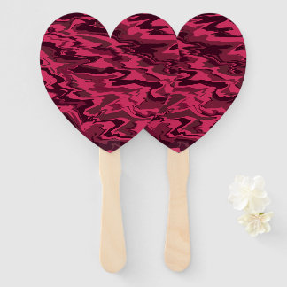 Dark Pink Wavy Liquid Pattern Hand Fan