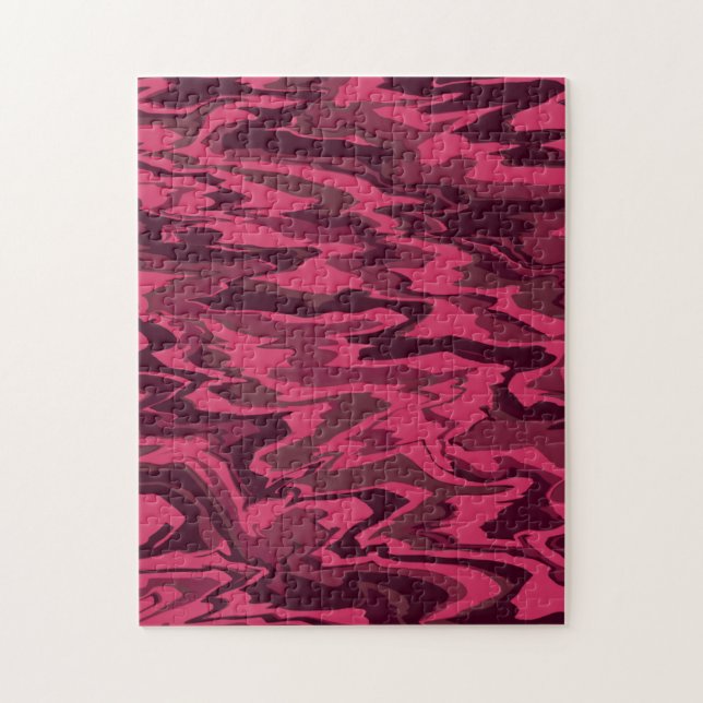 Dark Pink Wavy Liquid Pattern Jigsaw Puzzle (Vertical)