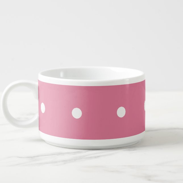 Dark Pink With White Dots Chili Bowl (Right)
