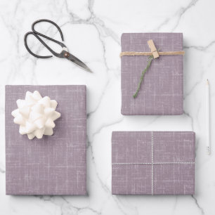 Dark Pinkish Gray Linen Wrapping Paper Sheets