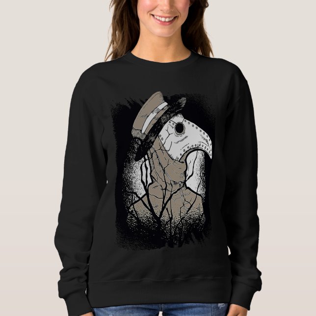 Dark Plague Doctor Spooky Costume Horror Sweatshirt (Front)
