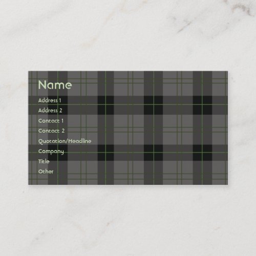Dark Plaid - Business Business Cards