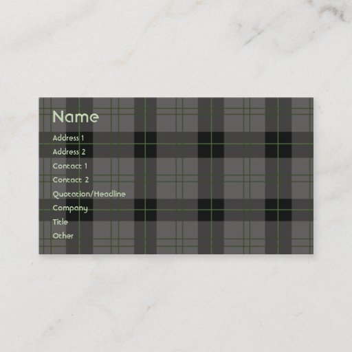 Customizable Dark Plaid - Business Business Cards