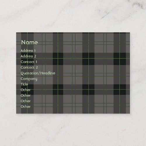 Dark Plaid - Chubby Business Card Templates