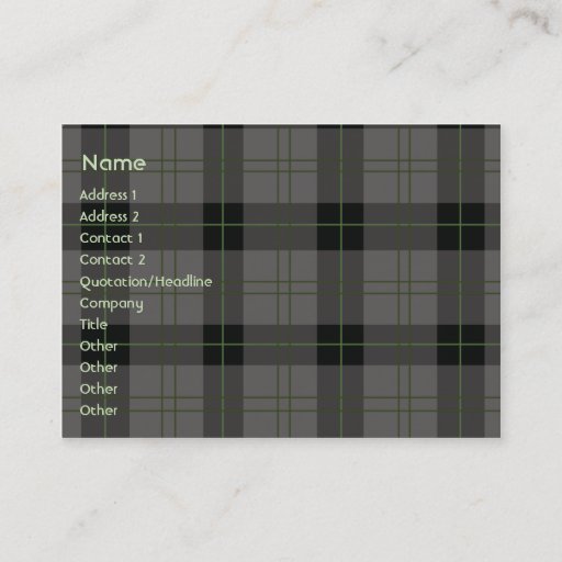 Customizable Dark Plaid - Chubby Business Card Templates