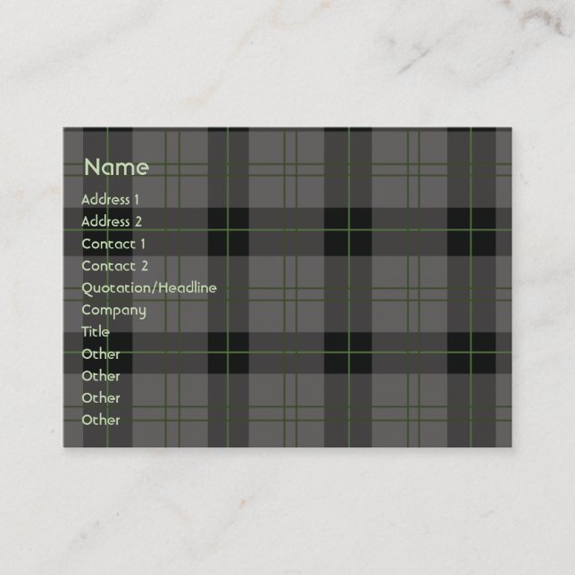 Dark Plaid - Chubby Business Card (Front)
